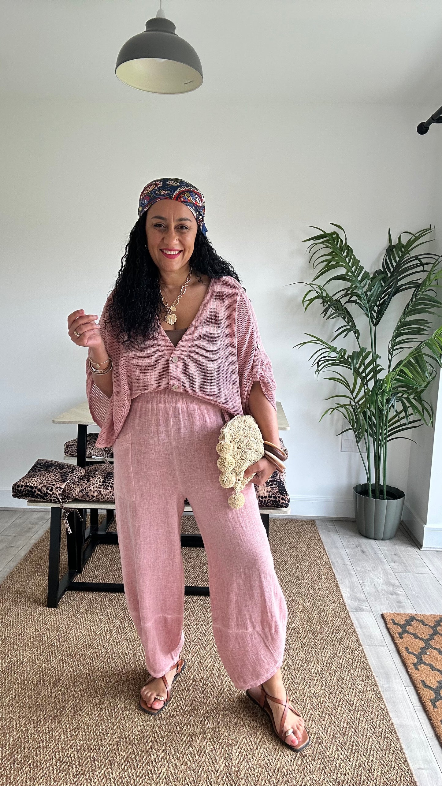 DERBY BARREL LEG TROUSERS SALMON PINK *New