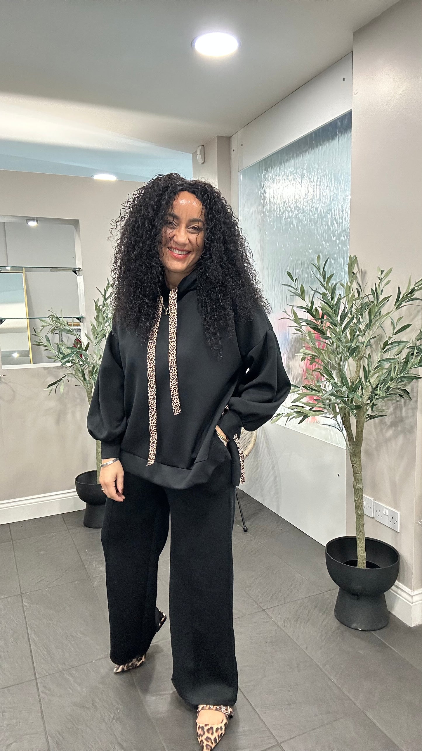 CAMILLA WIDE LEG JOGGERS BLACK