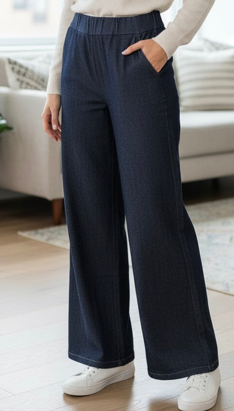 SALE MALI WIDE LEG DENIM TROUSERS