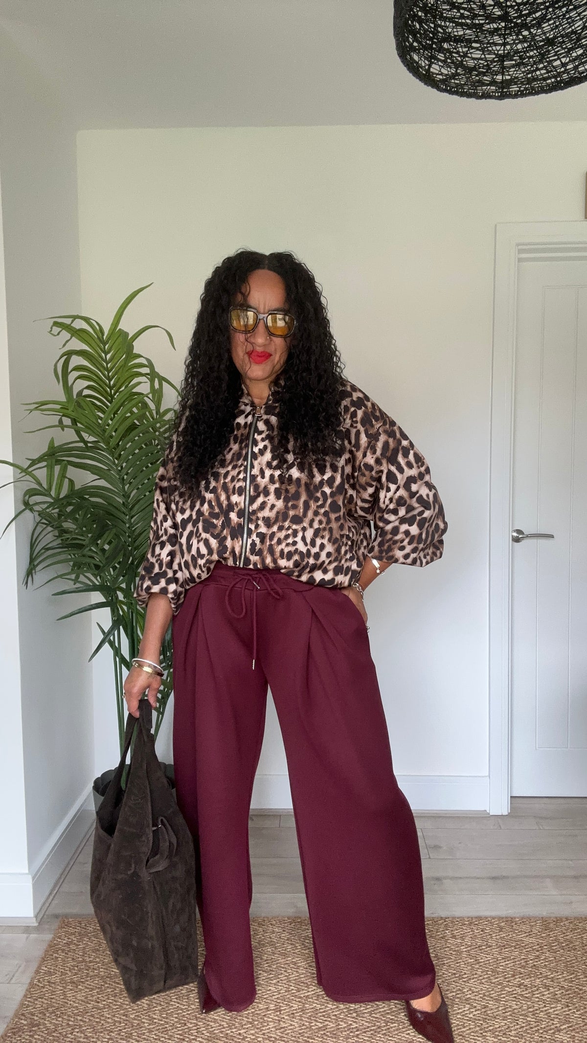 EVERYDAY WIDE LEG JOGGERS MULBERRY *New