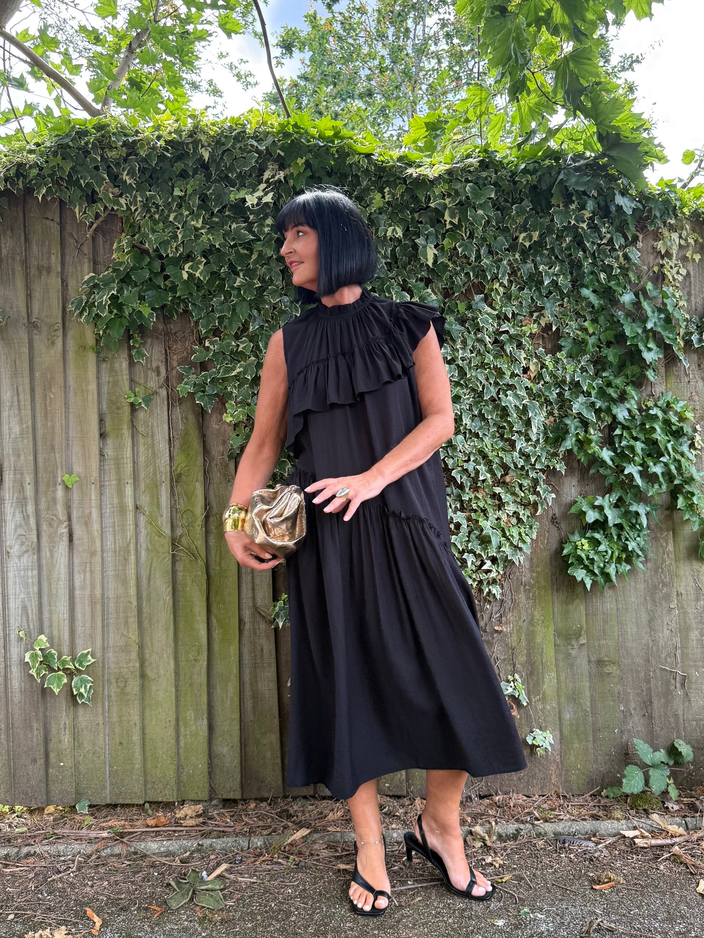 FLOWETRY FRILL MAXI DRESS BLACK *New