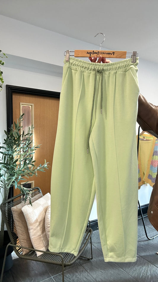 POLLY BARREL LEG PONTE JOGGERS MINT GREEN *New