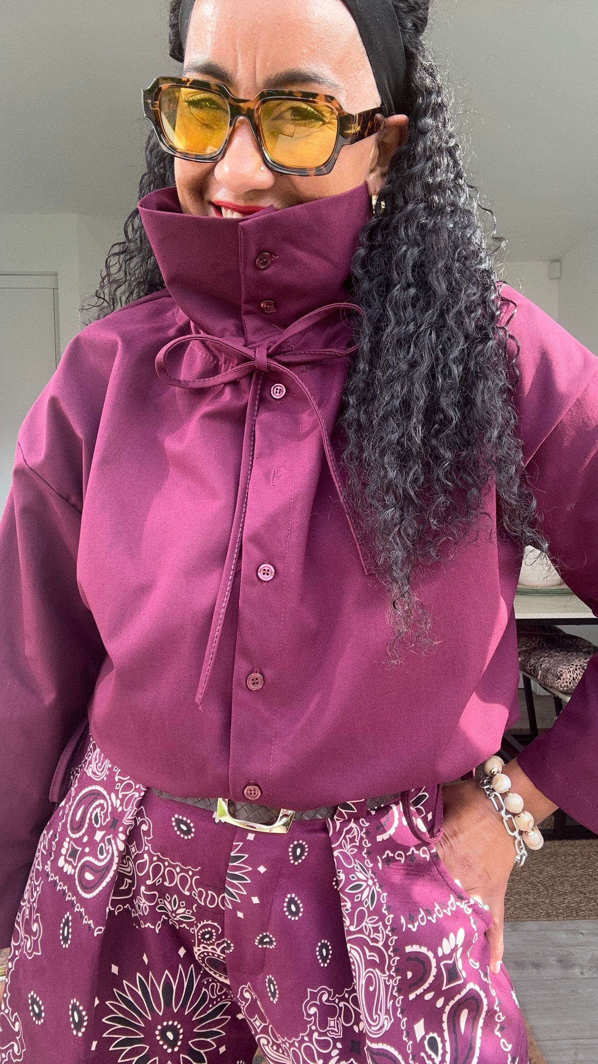JADE FUNNEL NECK JACKET PLUM *New