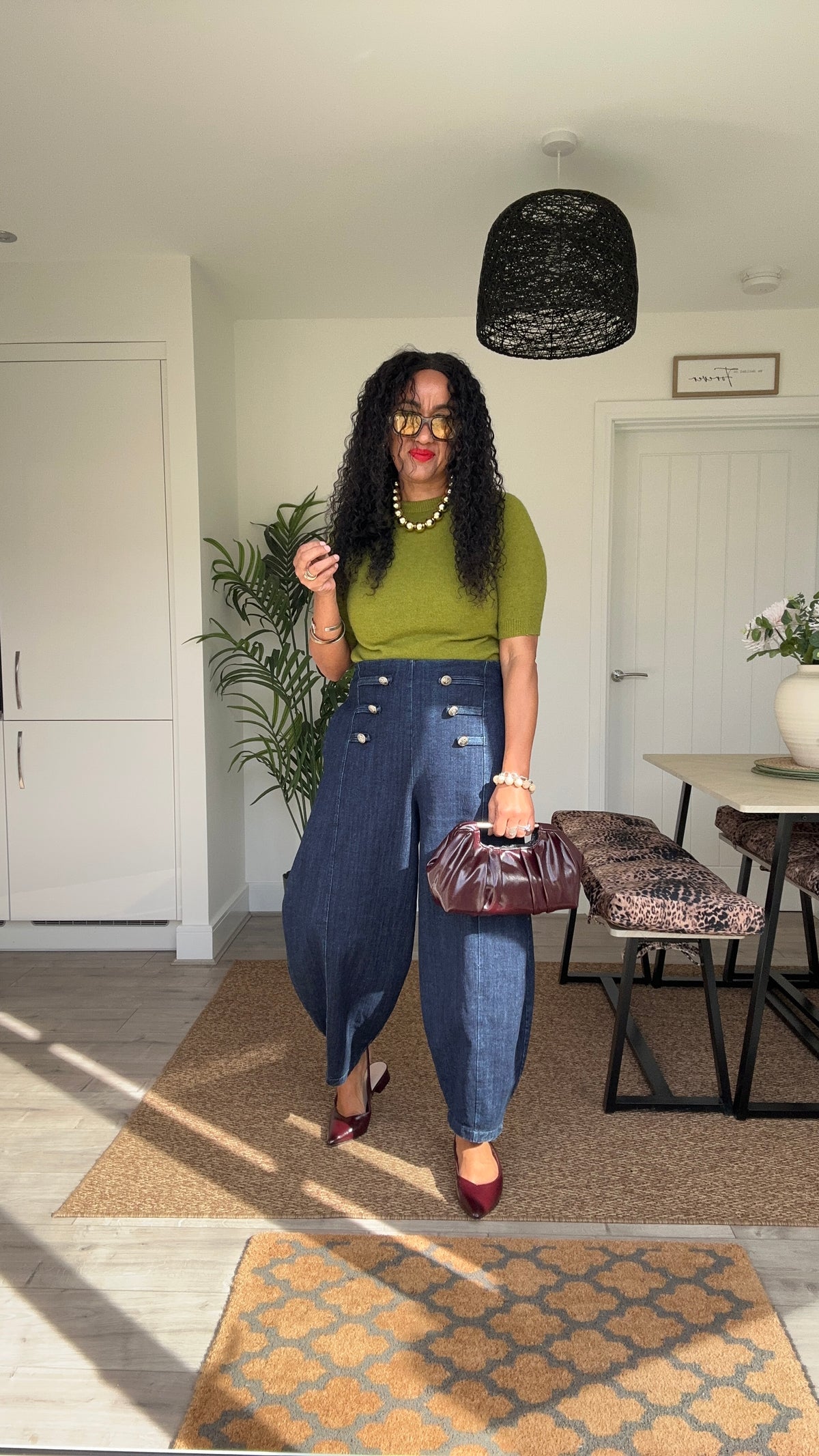 JOSIE DENIM BARREL LEG TROUSERS *New