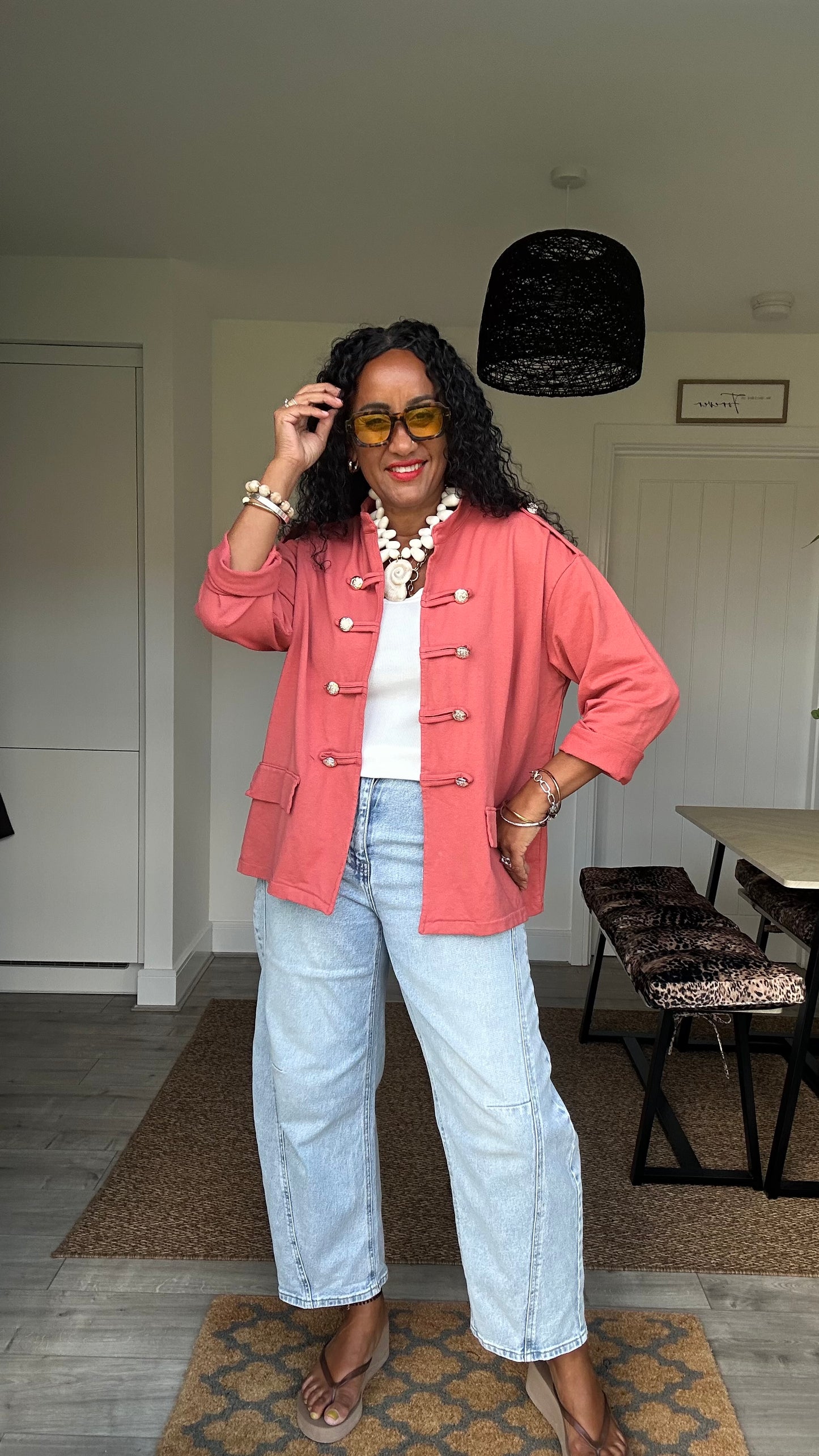 URBAN LUXE MILITARY JACKET CORAL *NEW