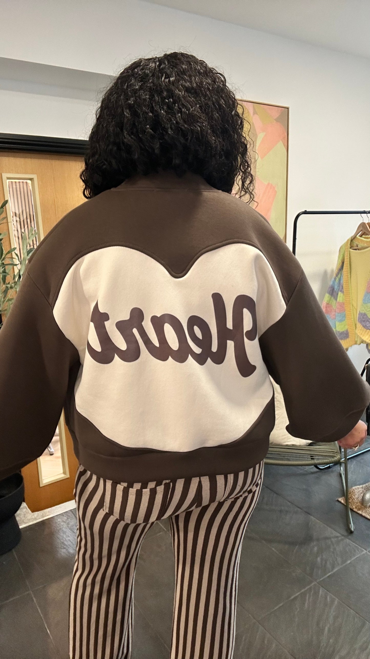 HEART & LOVE BOMBER JACKET BROWN *New