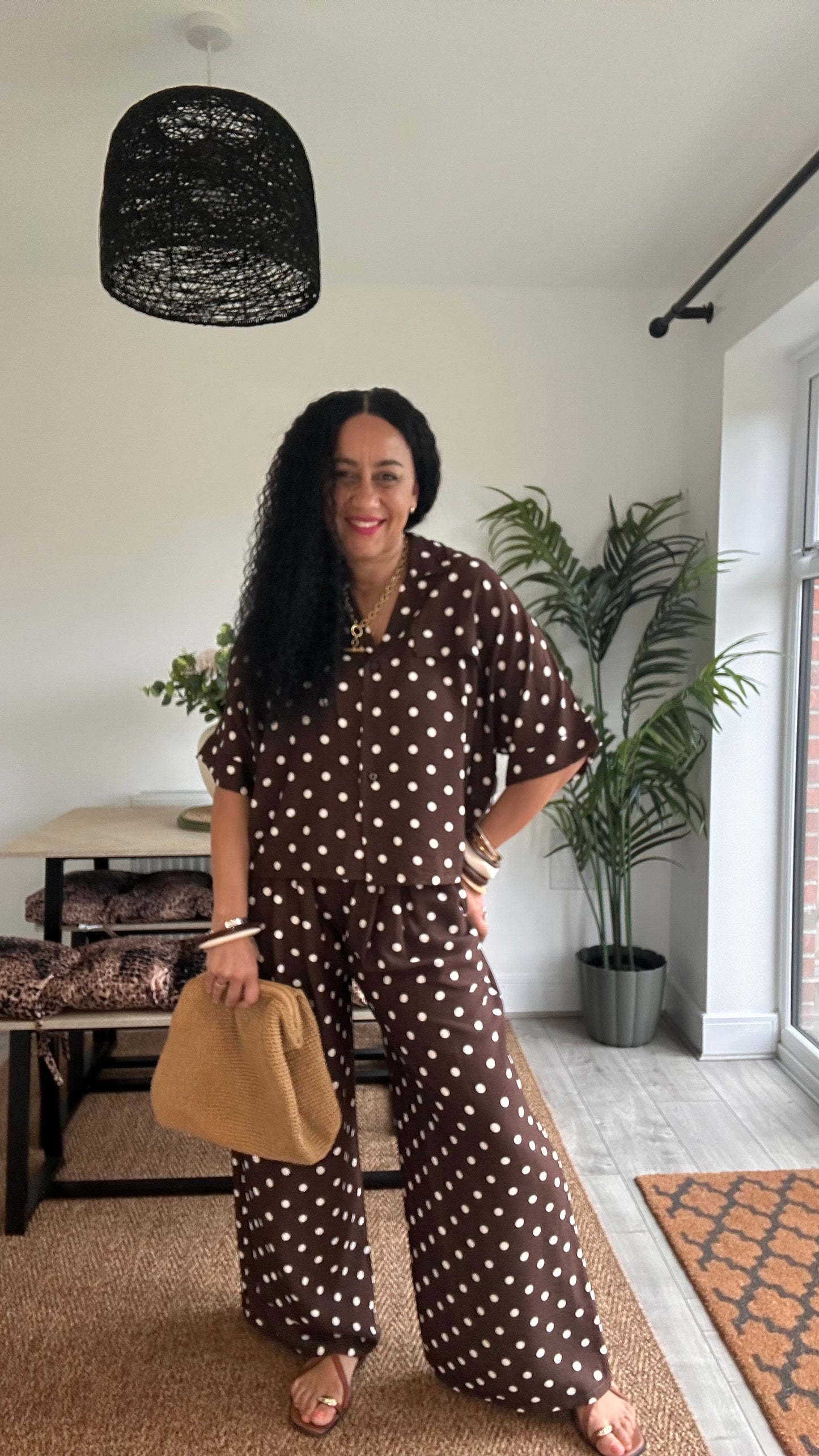 SLVIE POLKA DOT TROUSERS BROWN *New