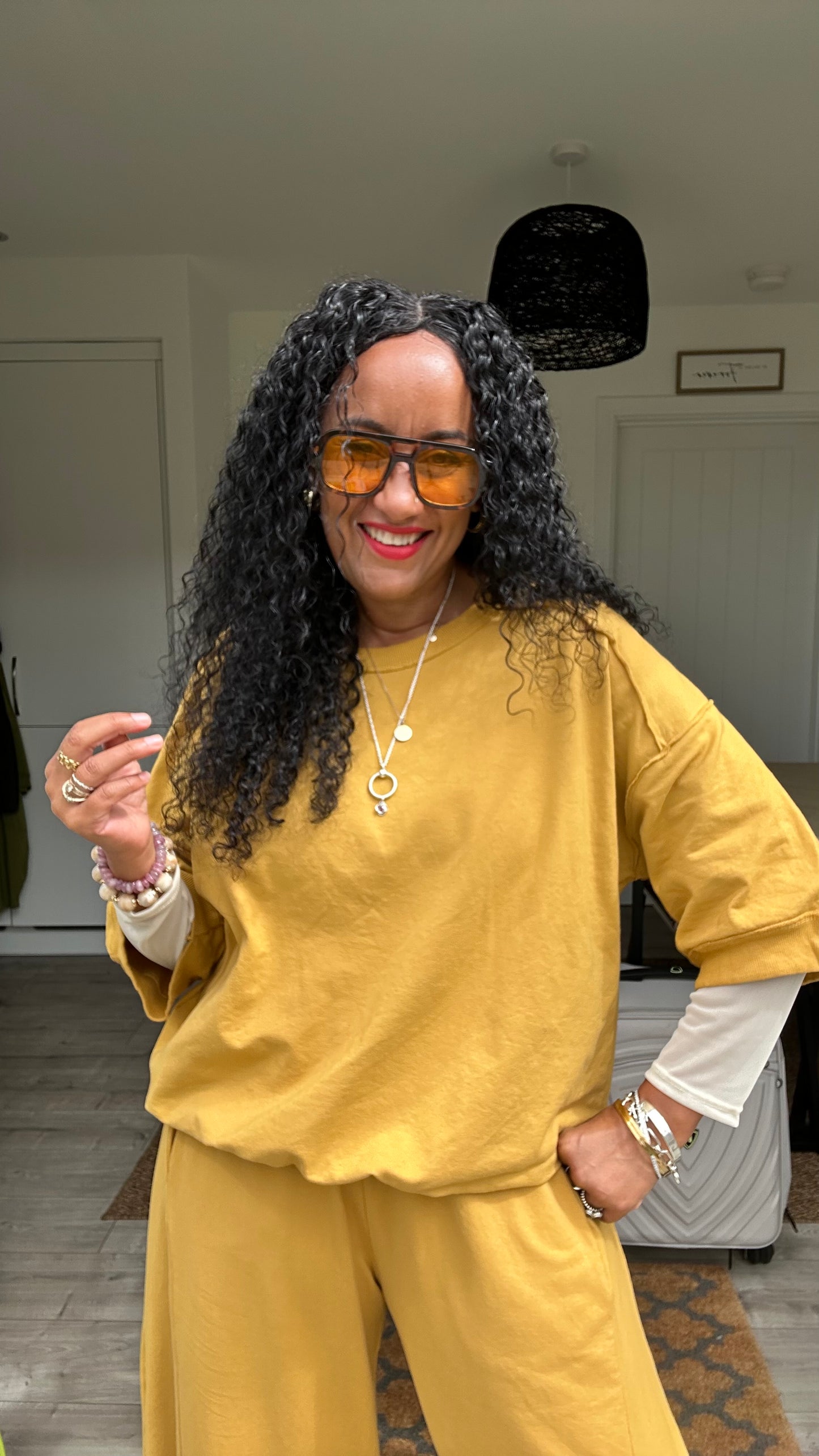 DEBORAH SWEAT TOP MUSTARD YELLOW *NEW