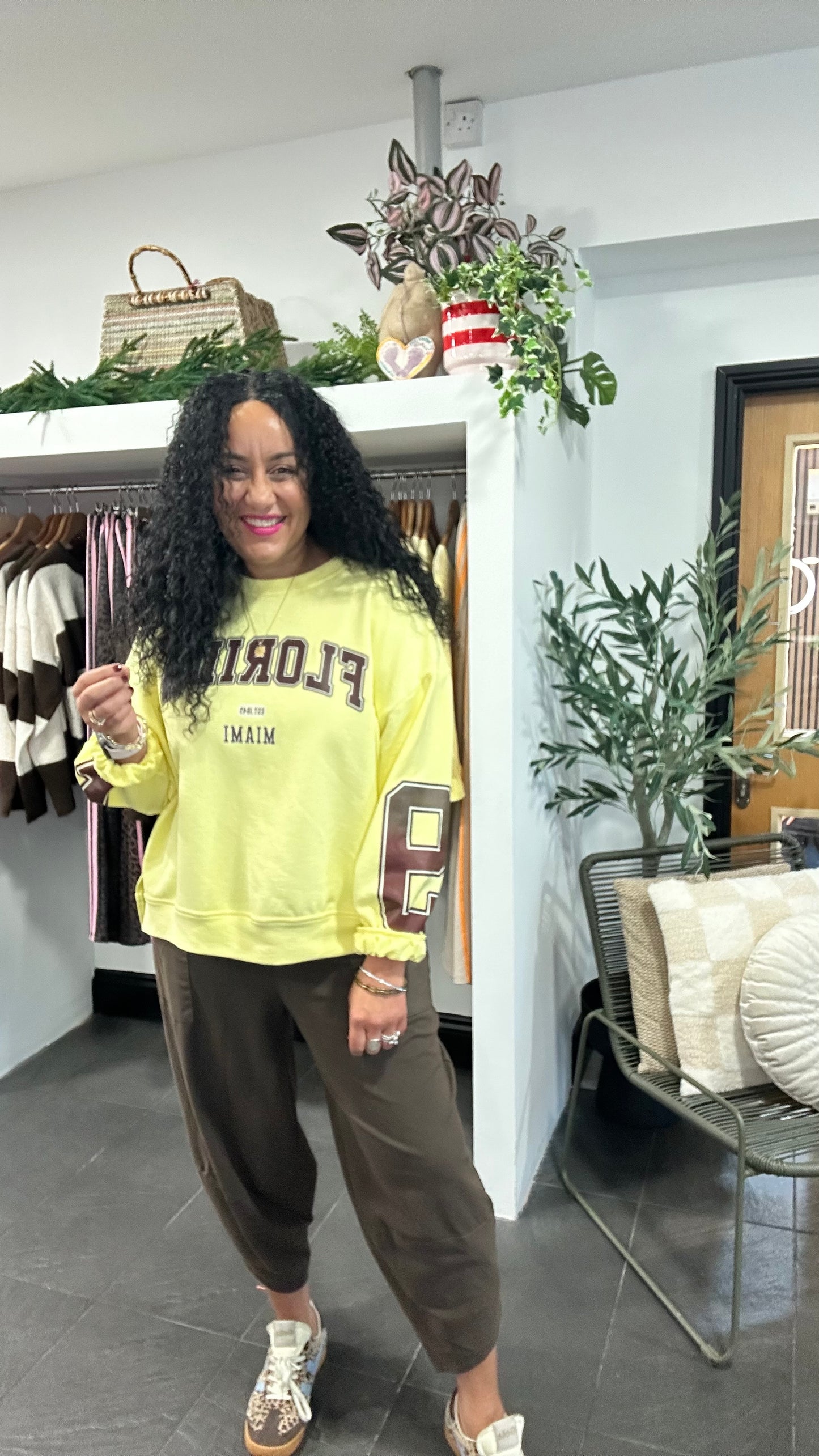 FLORIDA VARSITY SLOGAN SWEATSHIRT YELLOW *New