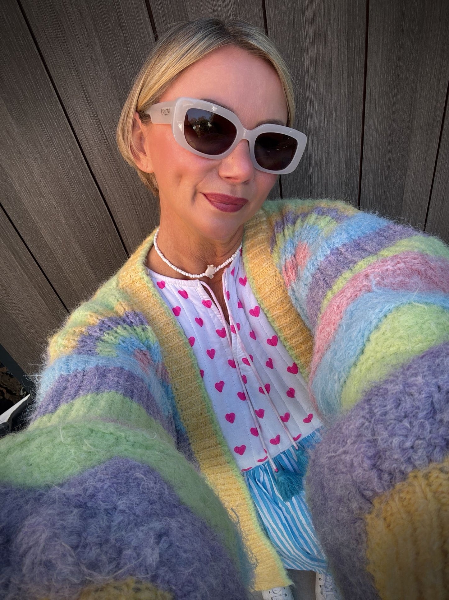 BRI CLOUD RAINBOW CLOUD CARDIGAN PASTEL YELLOW PINK  *New