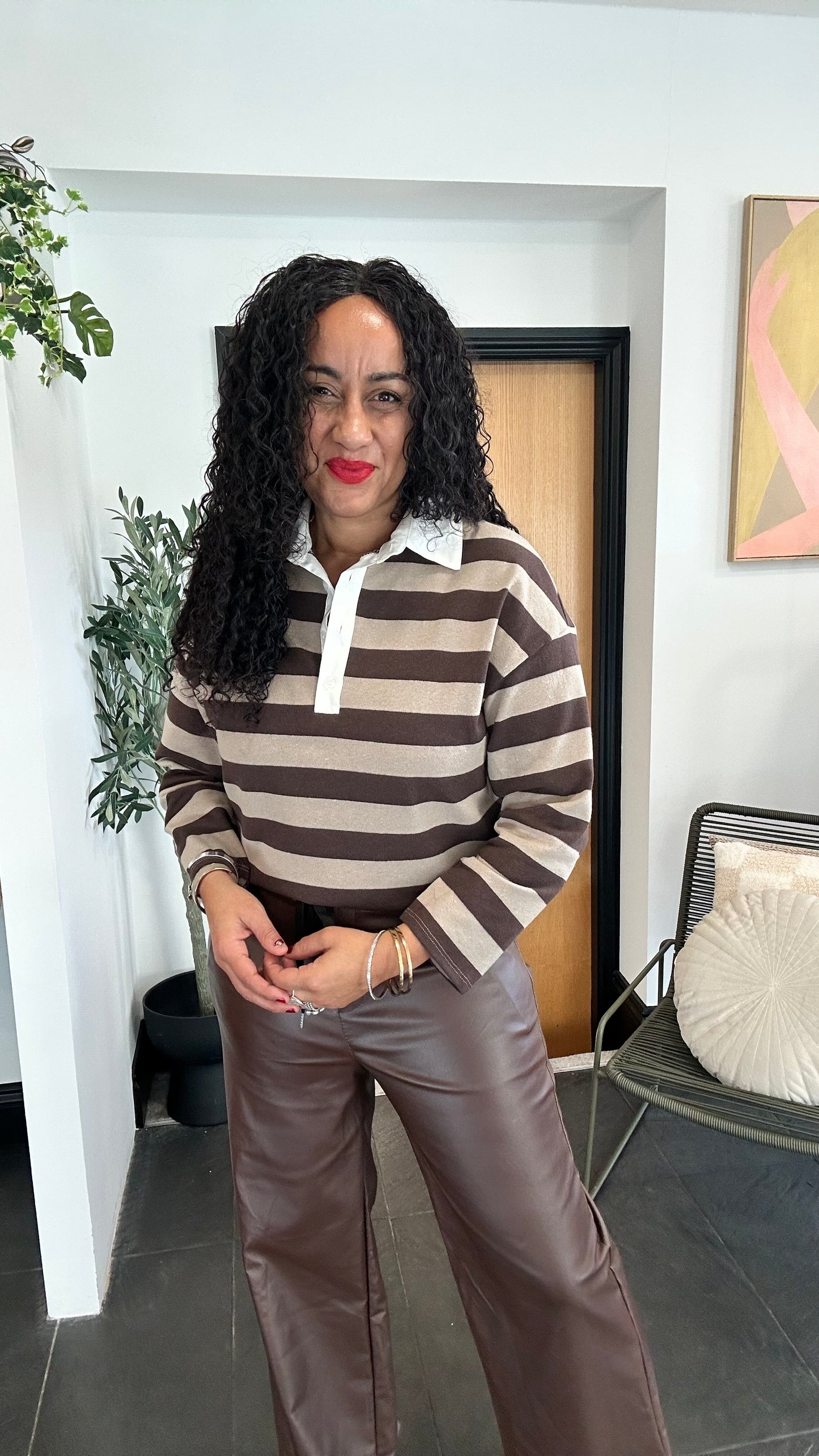 STRIPED RUGBY SHIRT CHOCOLATE & MOCHA 🥥🤎 *New