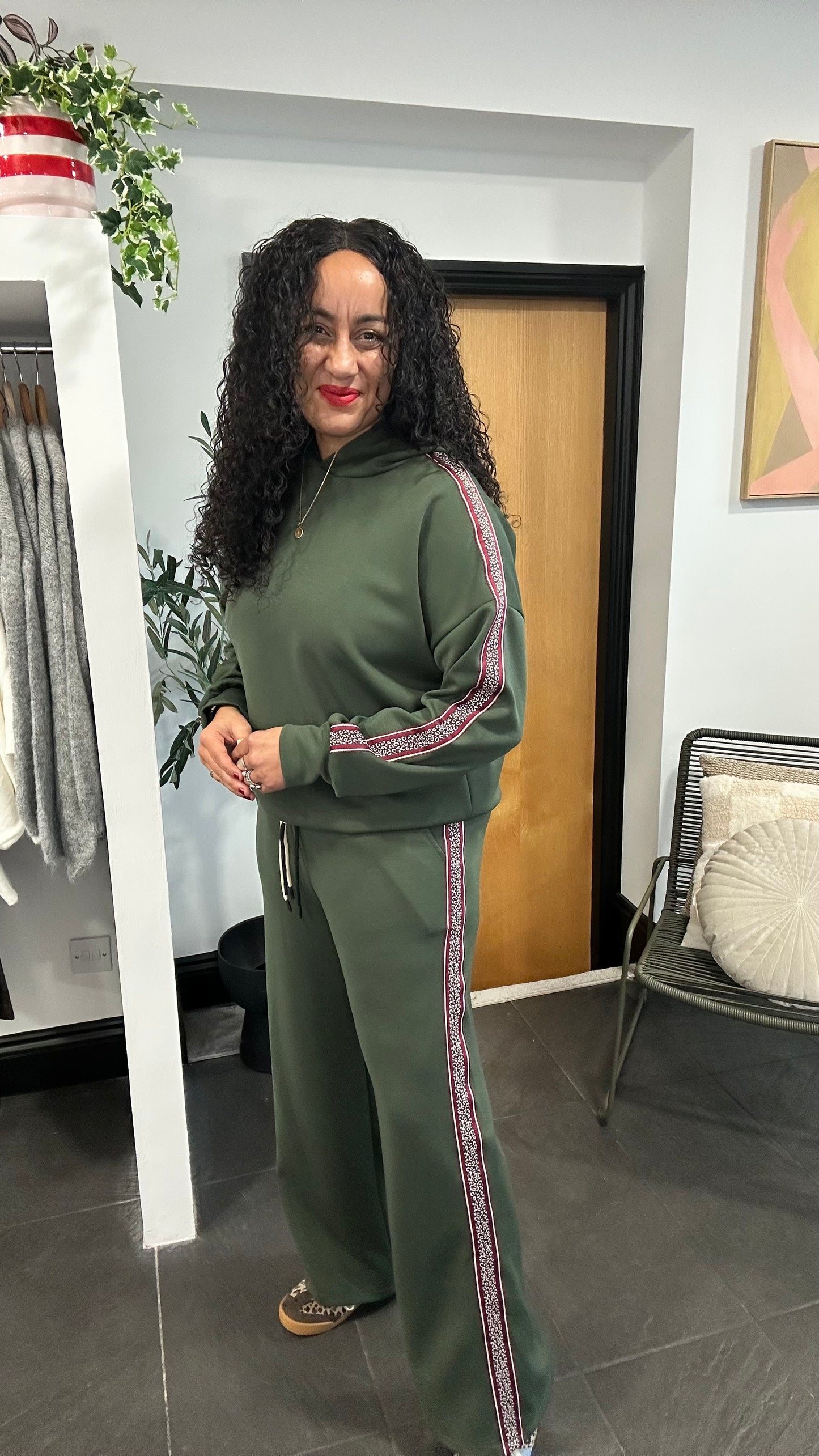 HOLLY HOODED TRACKSUIT SET FOREST GREEN KHAKI *New