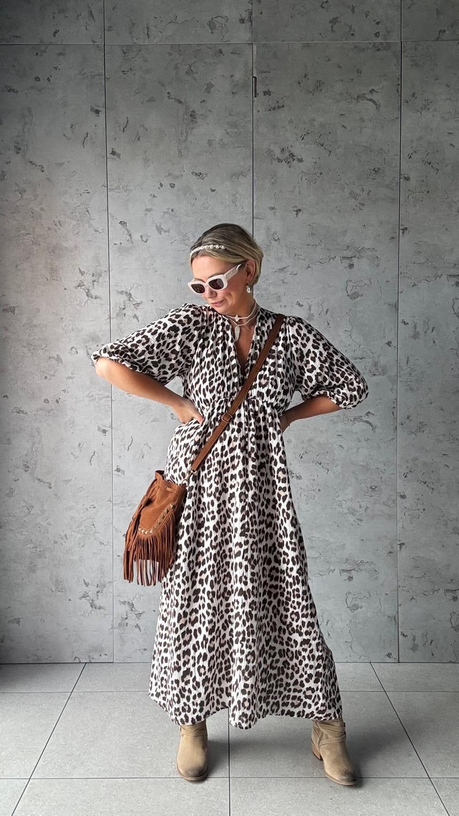 FRUITELLA LEOPARD PRINT MAXI DRESS *New