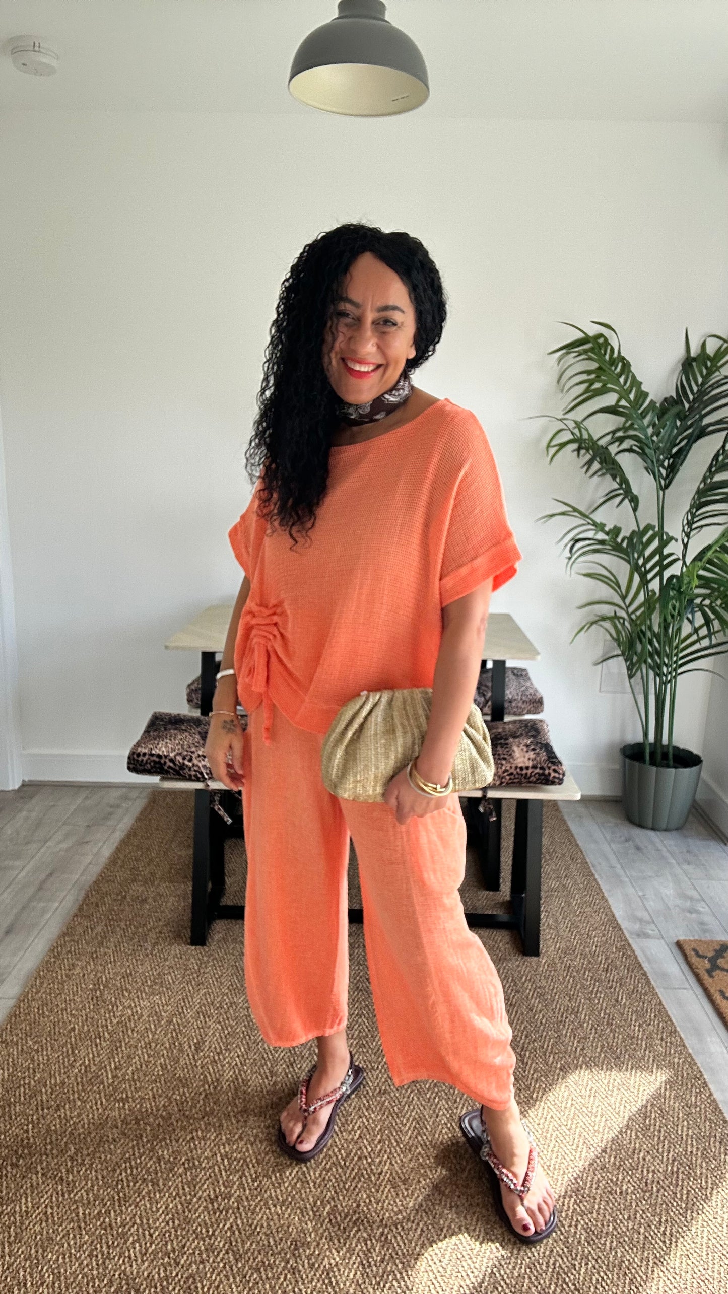 DERBY WAFFLE SAMMIE TOPS ORANGE *New