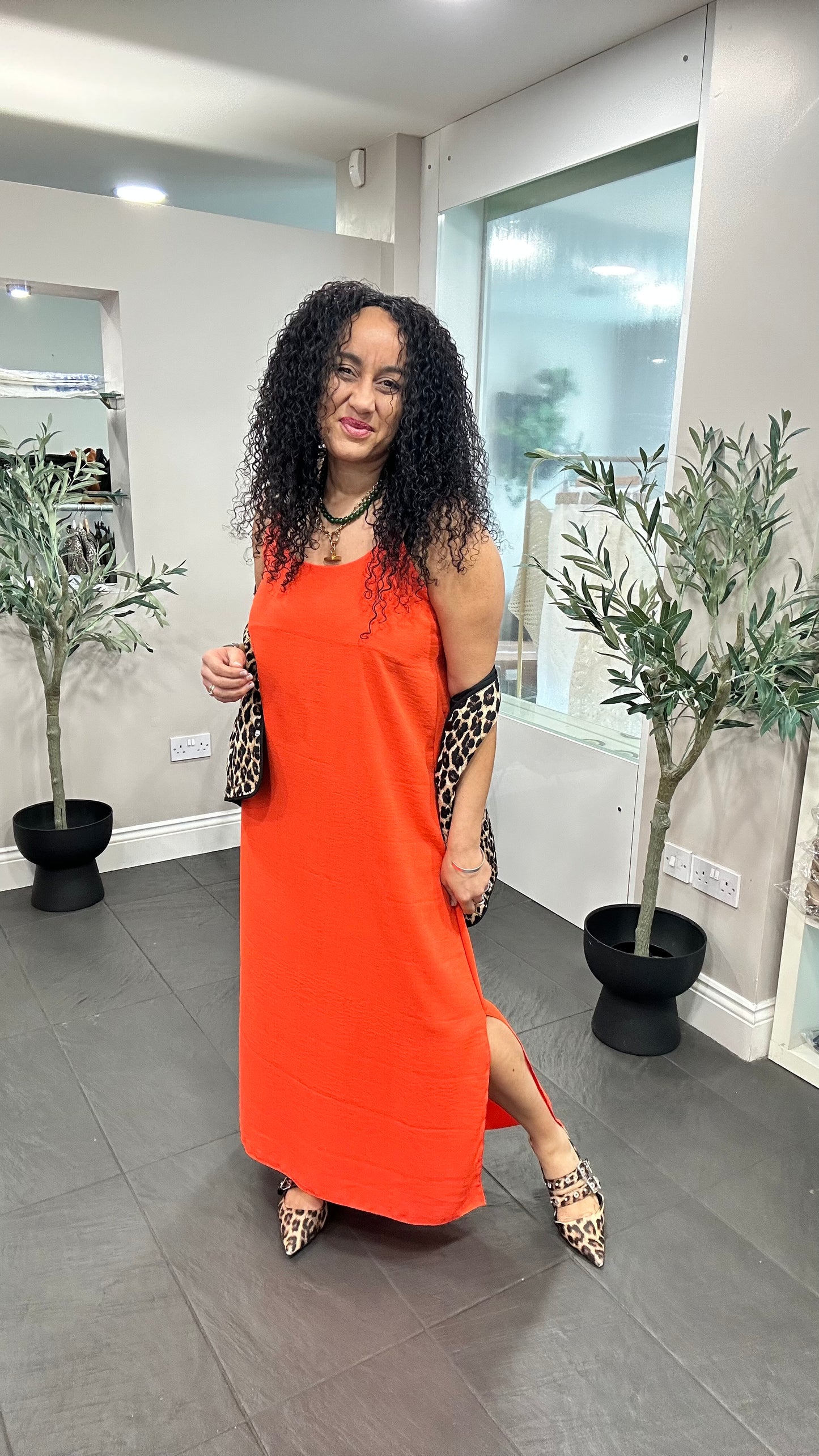 SALE TIA SPAGHETTI STRAP DRESS ORANGE 🍊