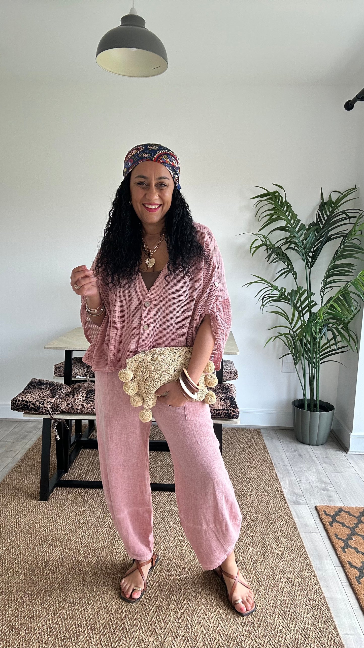 DERBY BARREL LEG TROUSERS SALMON PINK *New