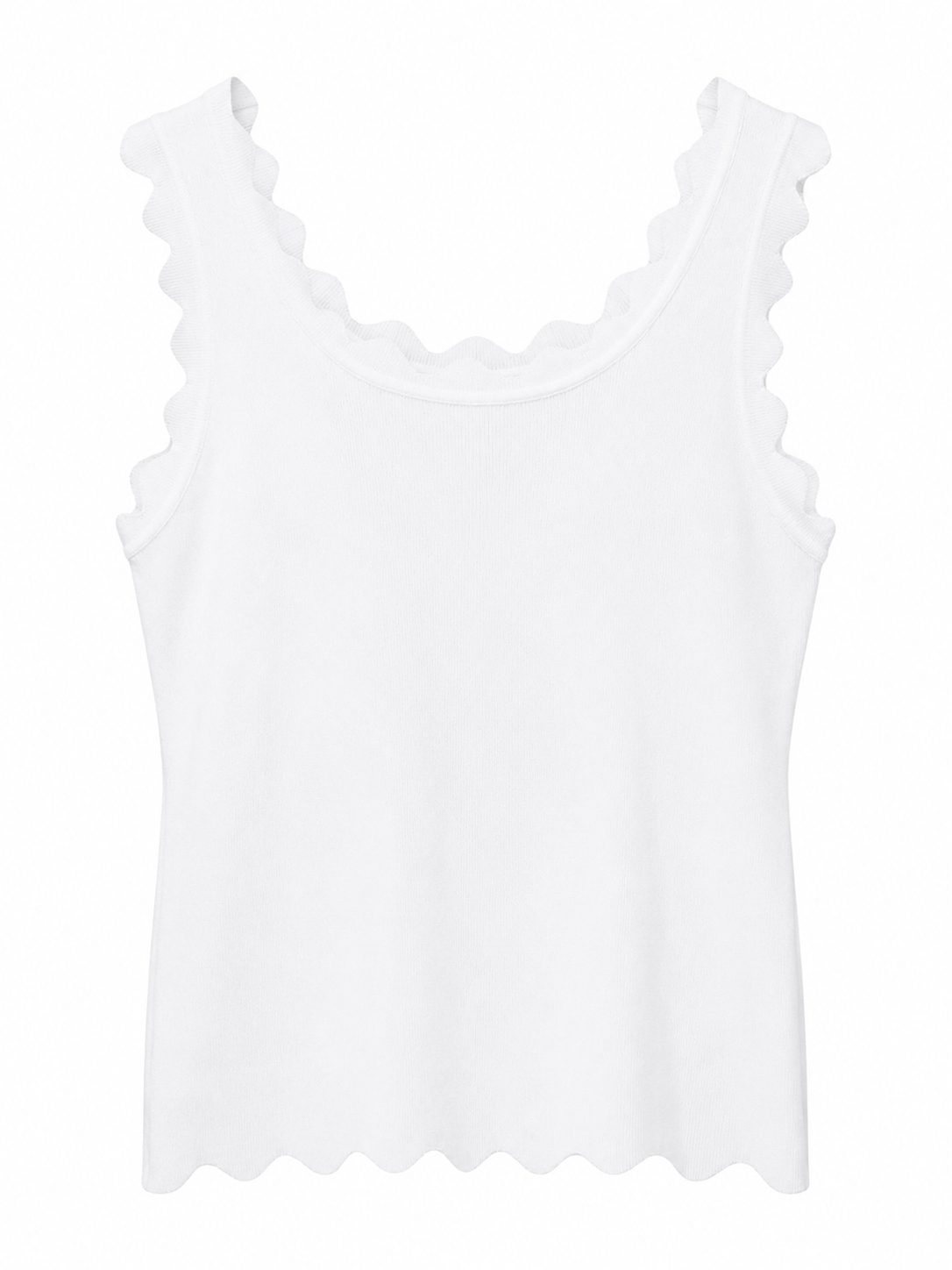 SCALLOPED VEST WHITE *New