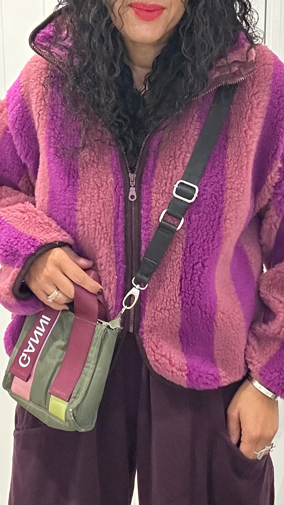 LUTHER STRIPE FLEECE PURPLE *New