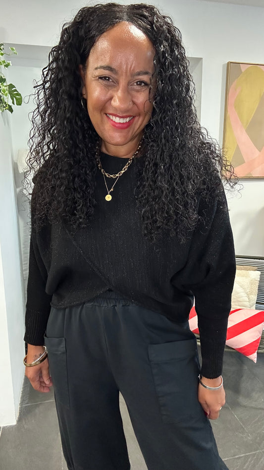 MABLE SHIMMER BLACK WITH SILVER SHIMMER *New