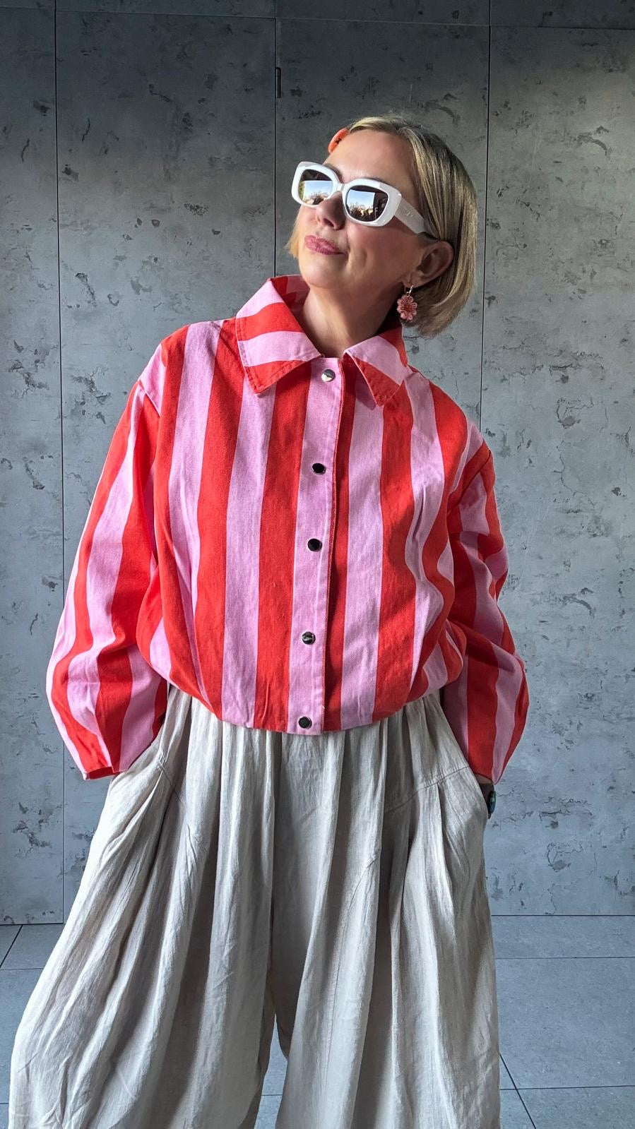 CANDY STRIPE DENIM JACKET *New
