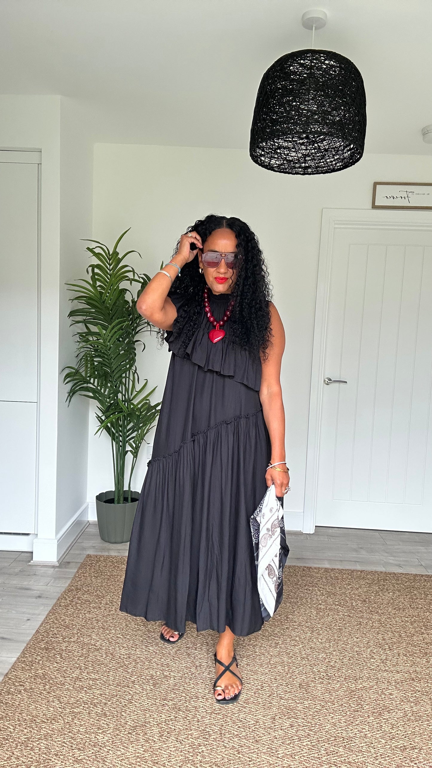 FLOWETRY FRILL MAXI DRESS BLACK *New