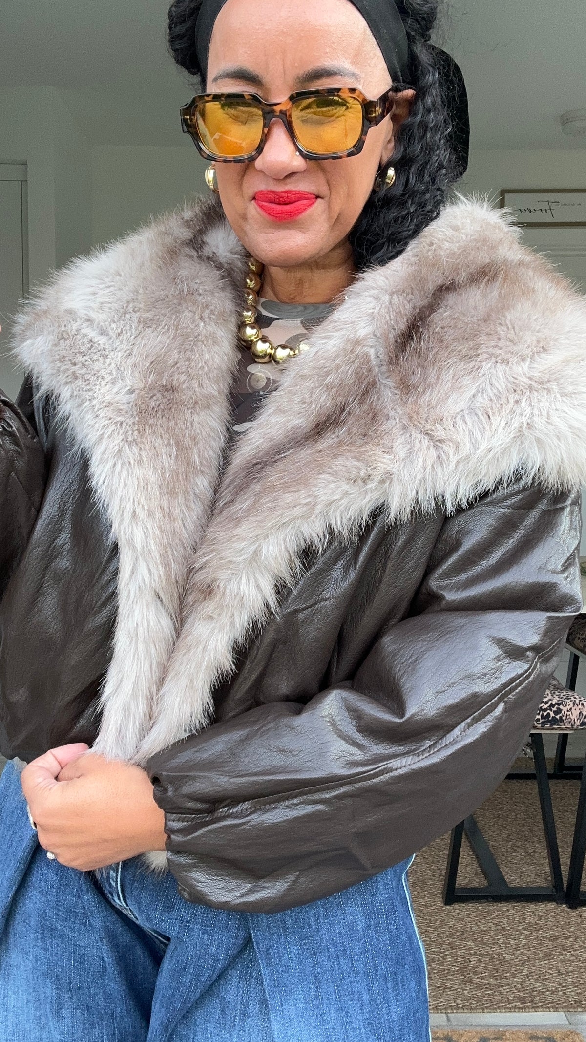 LYNX REVERSIBLE FAUX FUR JACKET *New
