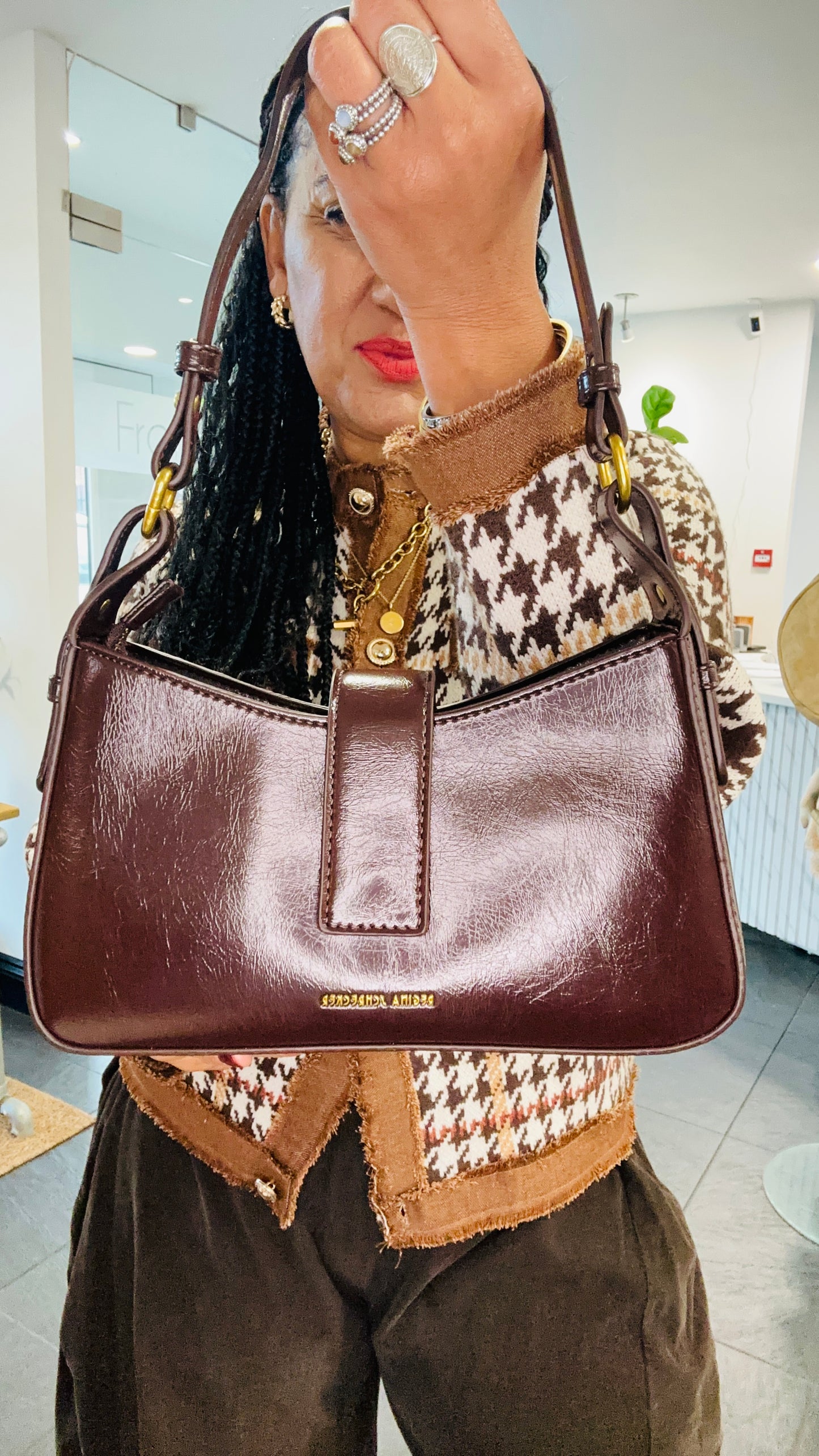 KURT PU LEATHER BAG RICH BURGUNDY *New