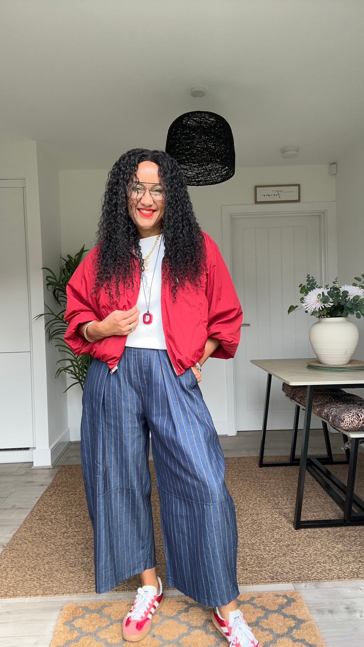 COSIMA BROWN STRIPE TROUSER BLUE *New