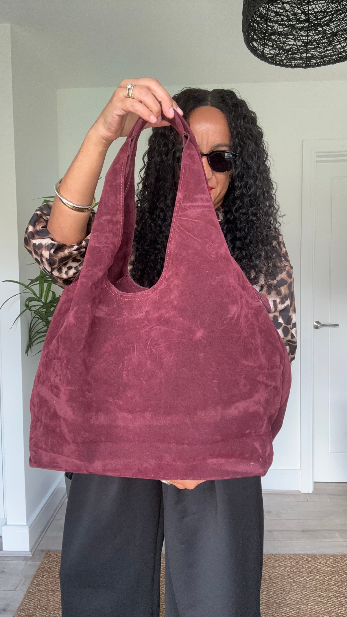 SAMUAL SUEDE 2IN1 SLOUCH BAG BURGUNDY *New