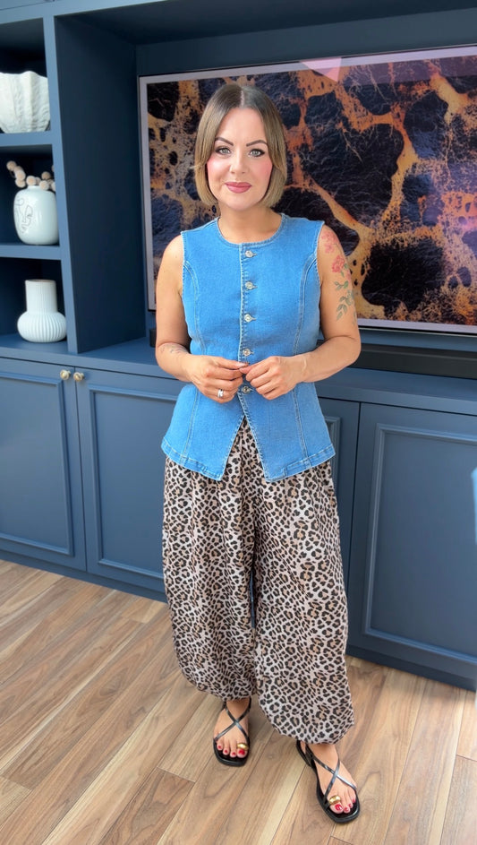 ABI LEOPARD PRINT BALLOON TROUSERS *New