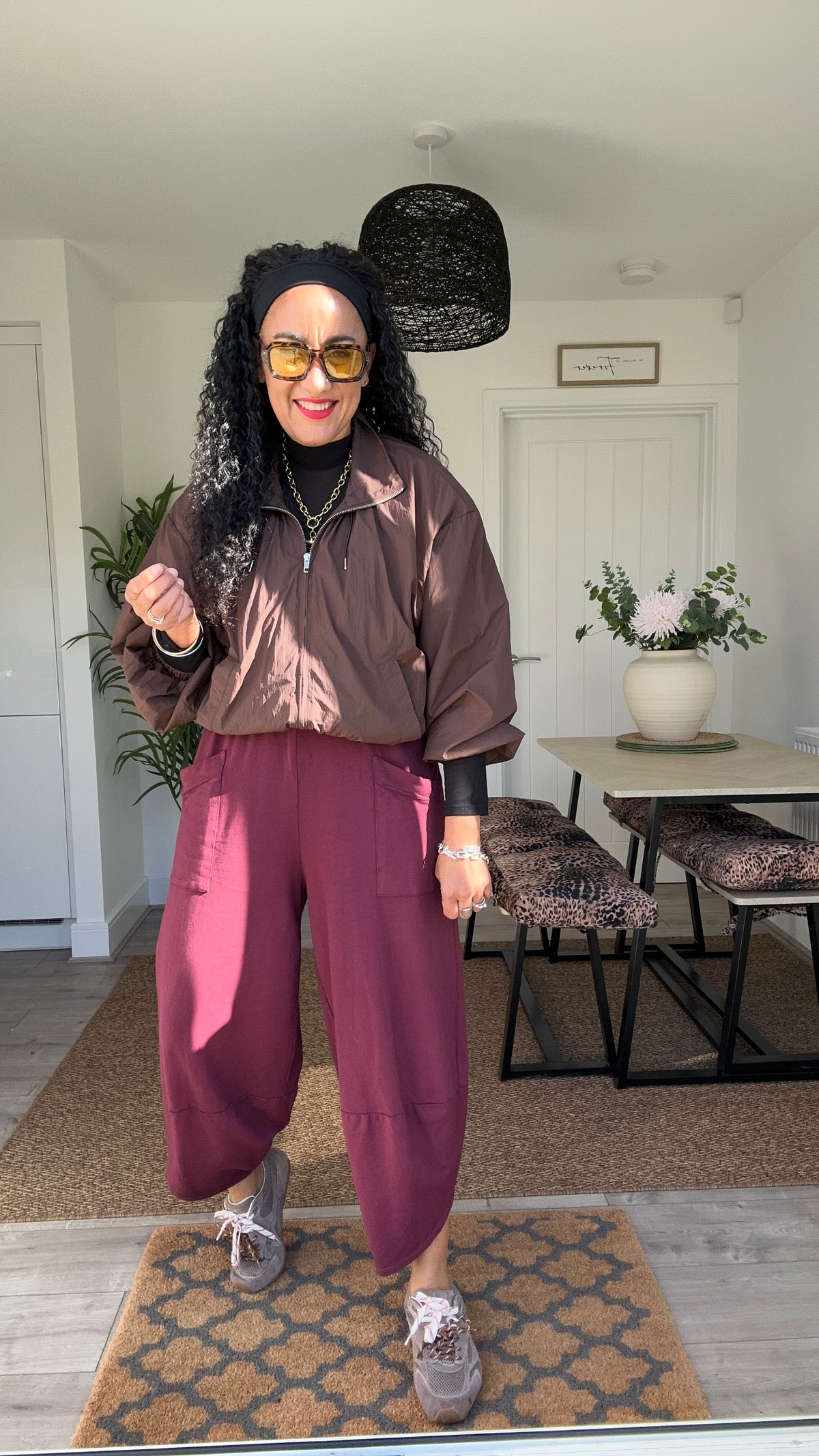 OG DEBORAH POCKET BALLOON TROUSERS BURGUNDY  *New