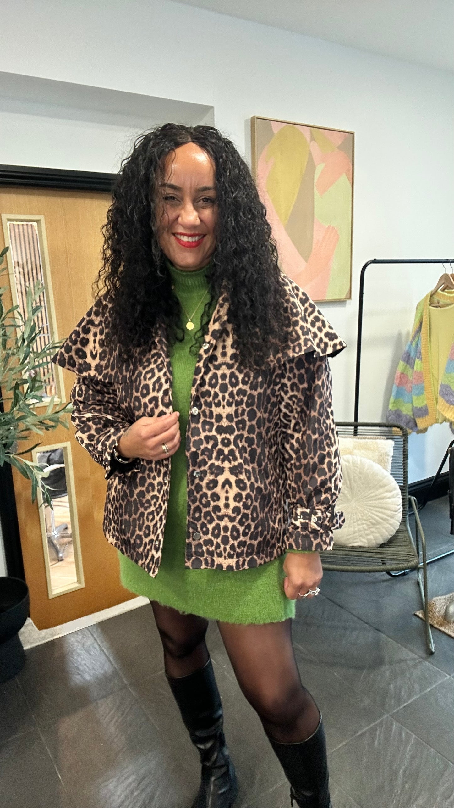 CLAUDETTE LEOPARD CAPE JACKET *New