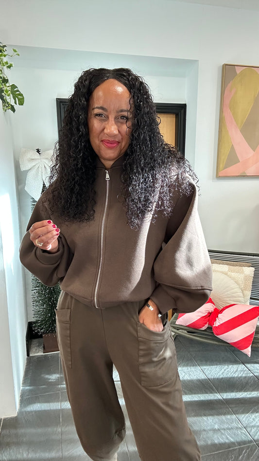 HEART & LOVE BOMBER JACKET BROWN *New