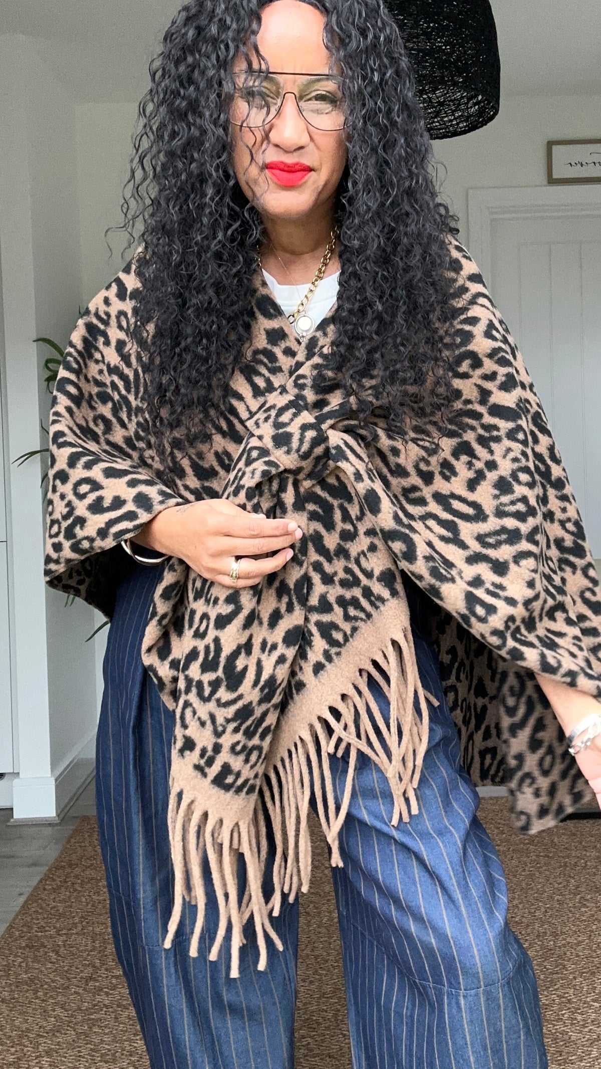 ANUKA LEOPARD CAPE PONCHO *New