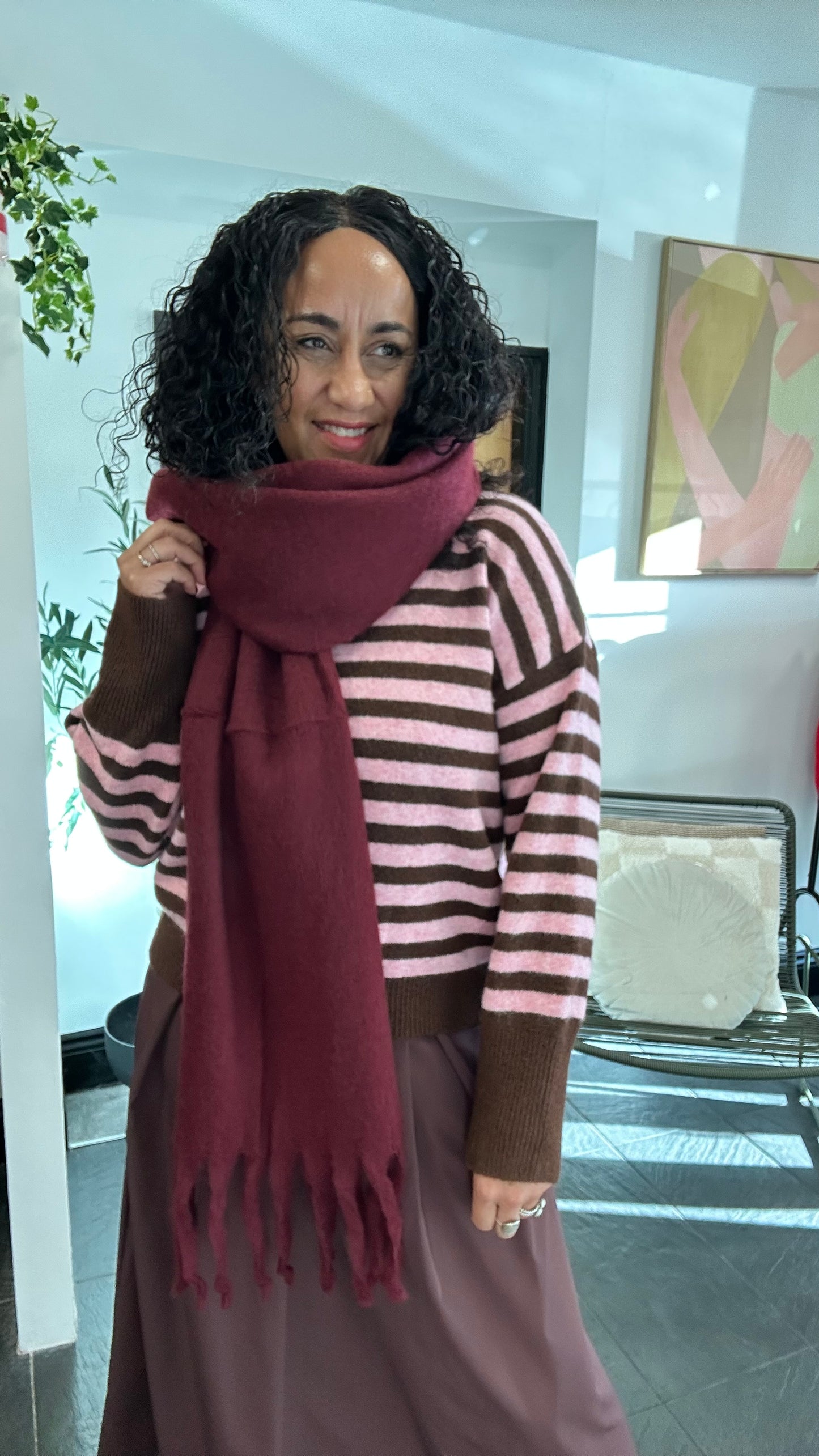 BLANKET SCARF BURGUNDY