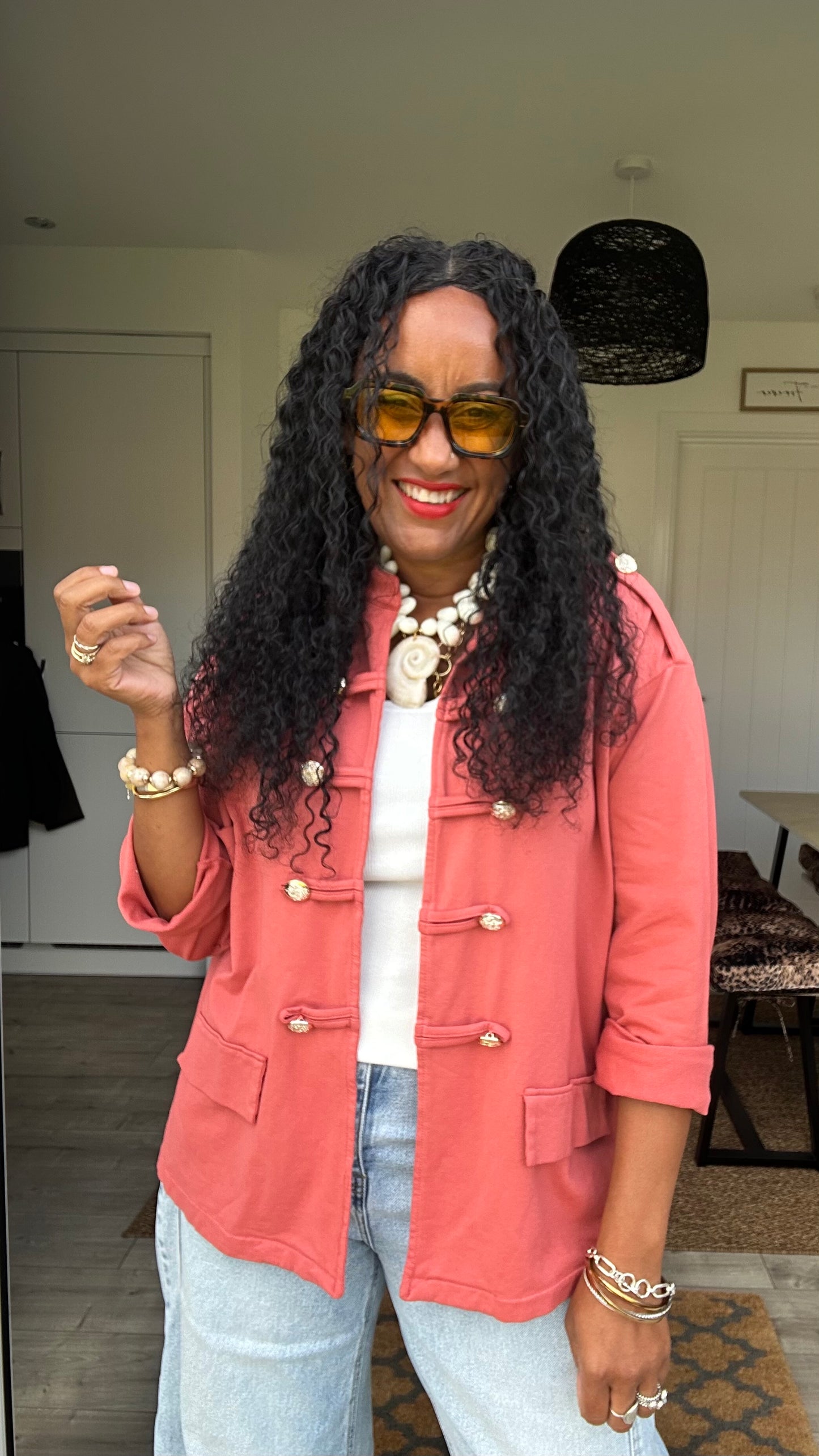 URBAN LUXE MILITARY JACKET CORAL *NEW