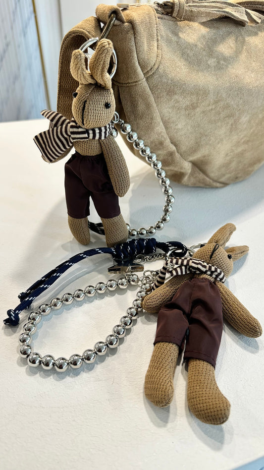 RABBIT BUNNY KEYRING BAG CHARM CHARM NAVY  *New