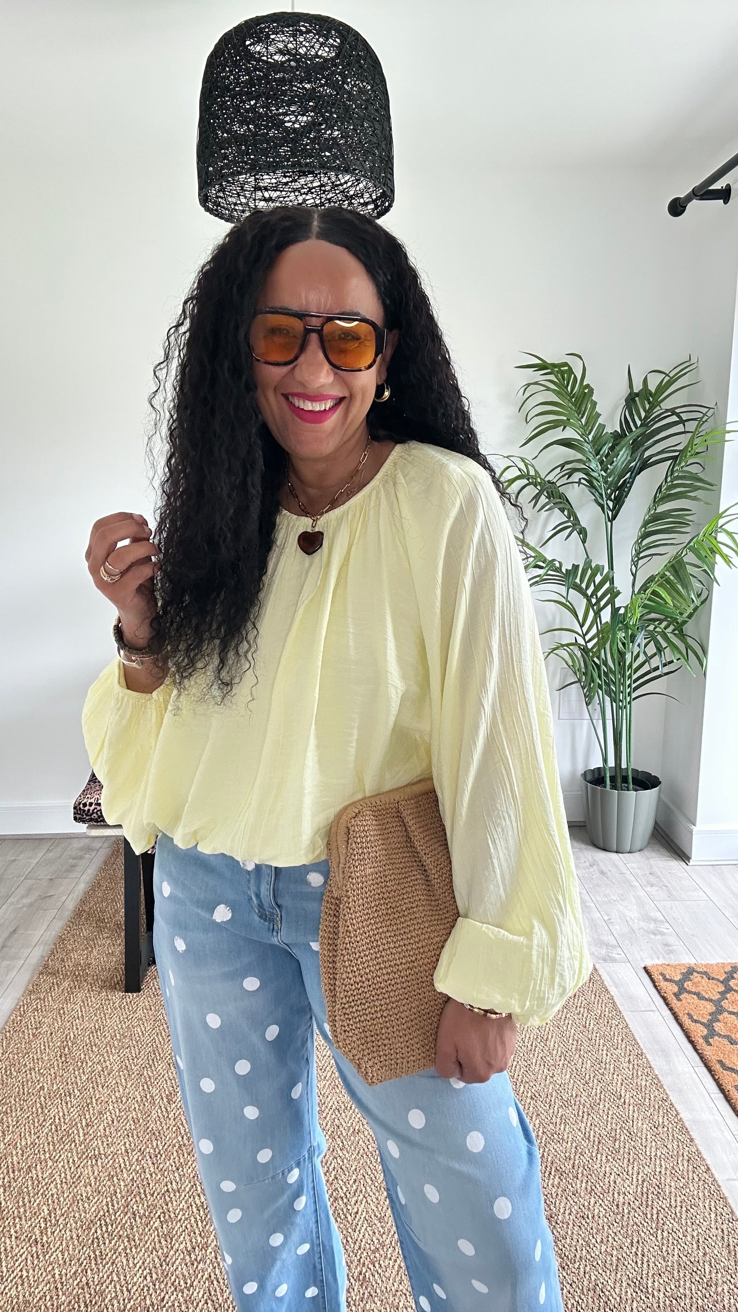 RHIAN  BALLOON  SLEEVES BLOUSE LEMON *New