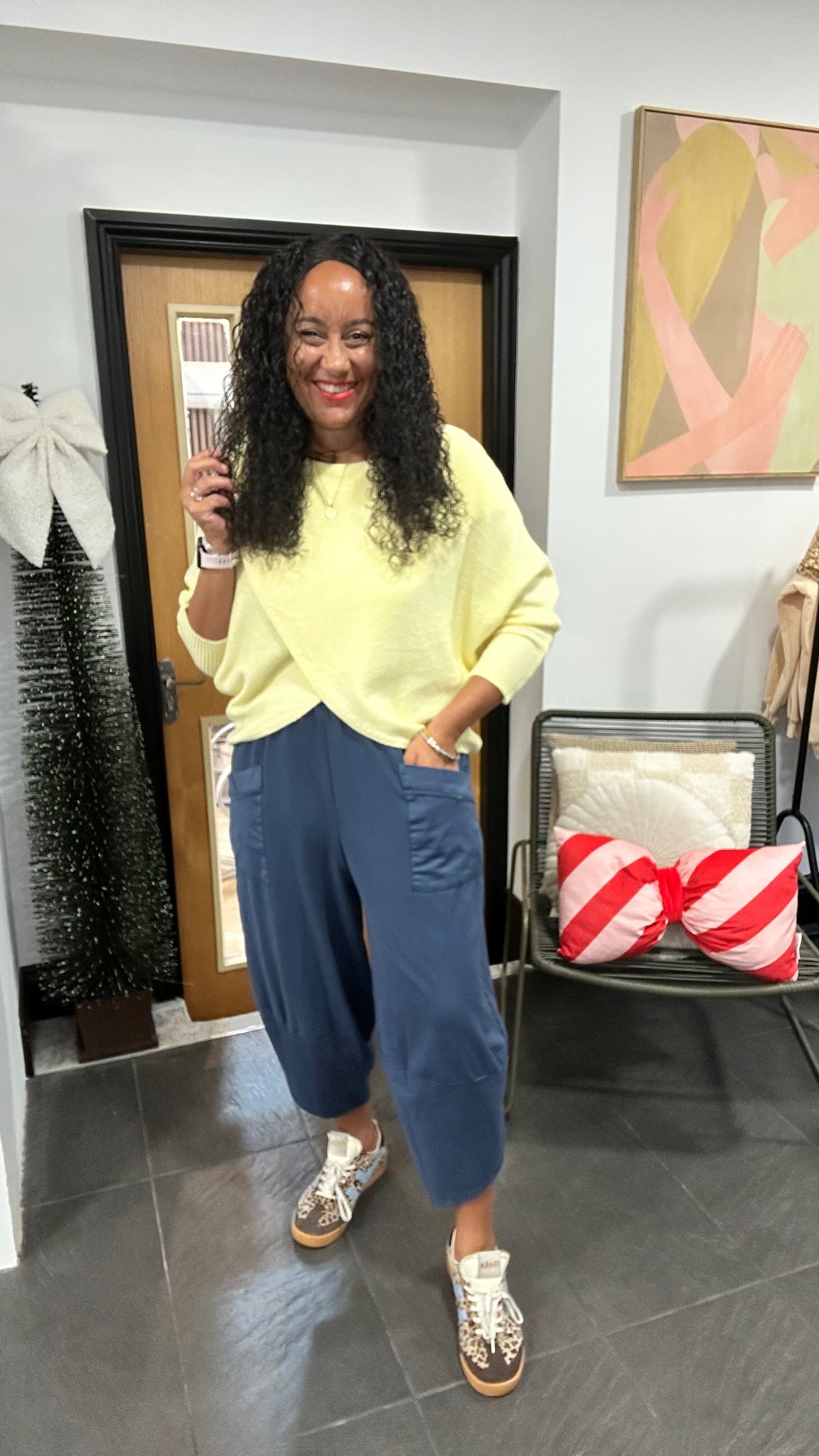 MABLE FRONT CROSS WRAP JUMPER LEMON YELLOW *New