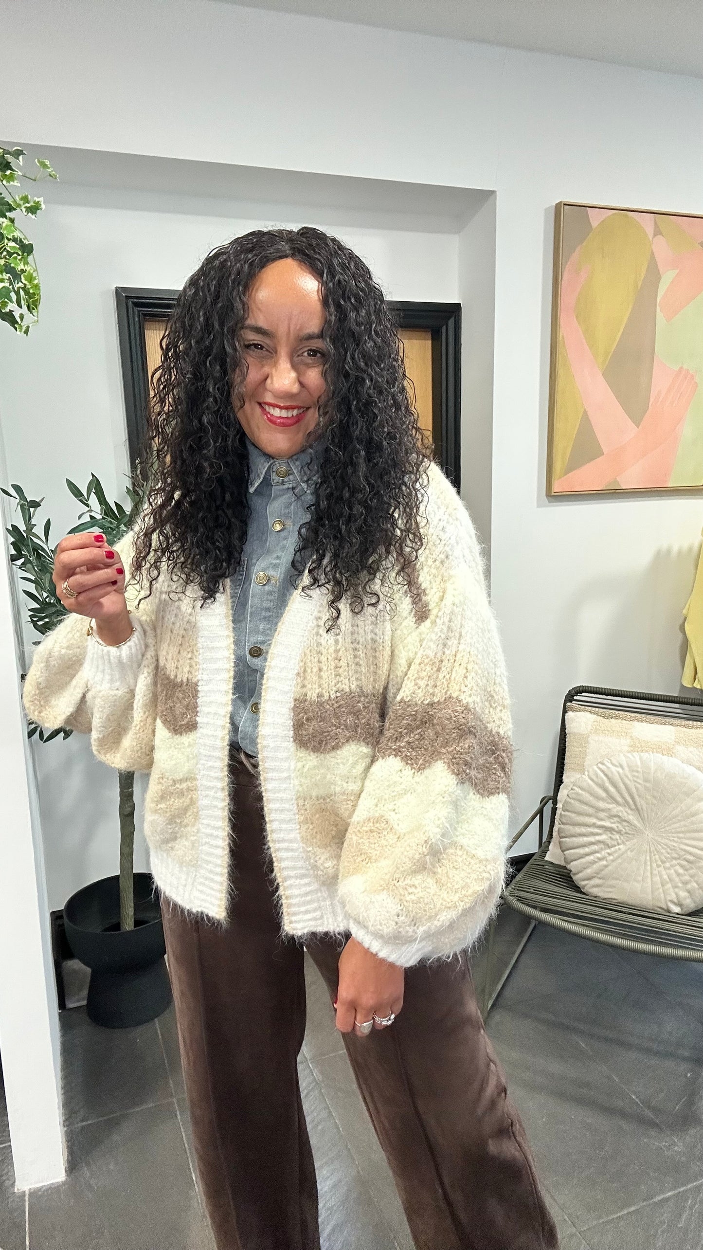 BRI RAINBOW CLOUD CARDIGAN VANILLA LATTE *New