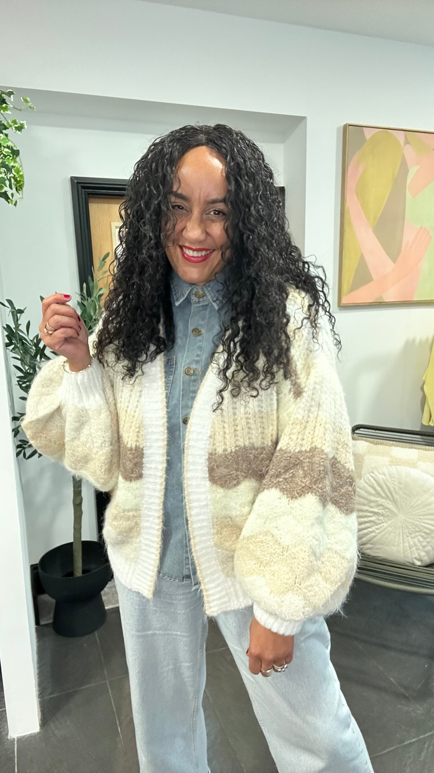 BRI RAINBOW CLOUD CARDIGAN VANILLA LATTE *New