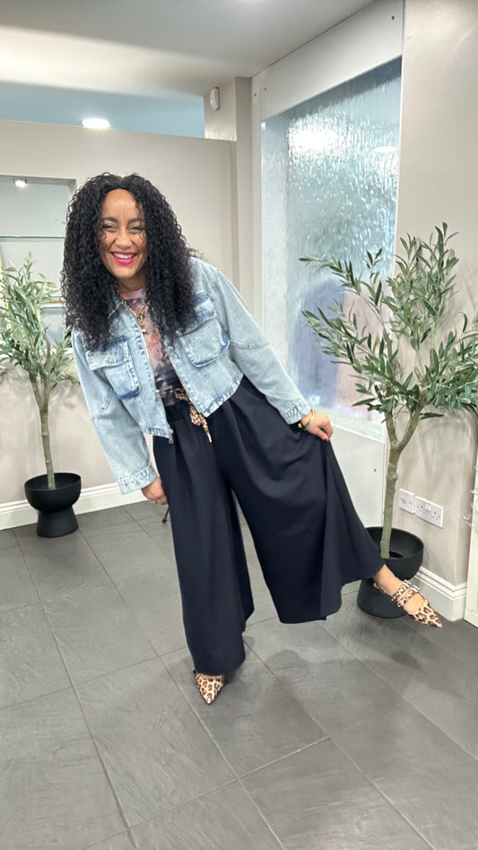 FOXY EXTRA WIDE LEG TROUSERS NAVY