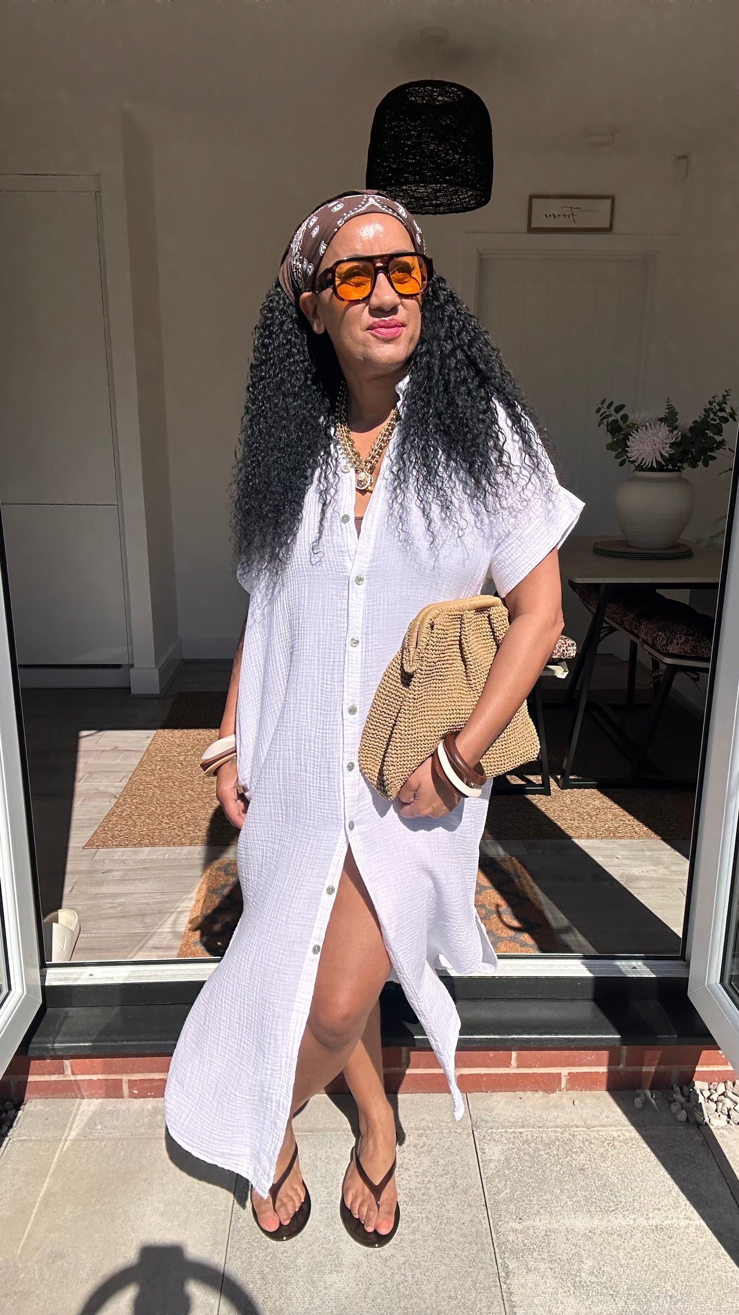 TAYO CHEESECLOTH SHIRT DRESS WHITE *New