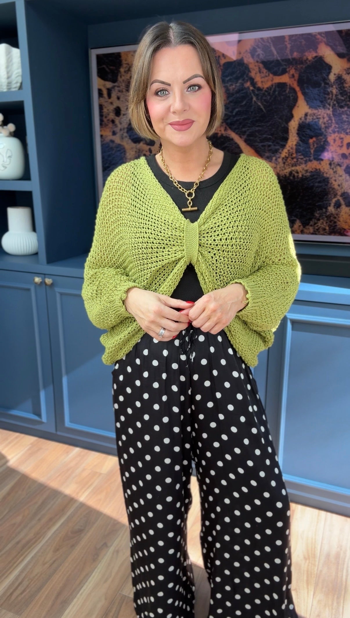 FRONT KNOT FISHERMAN KNIT LIME 🍋‍🟩 *New