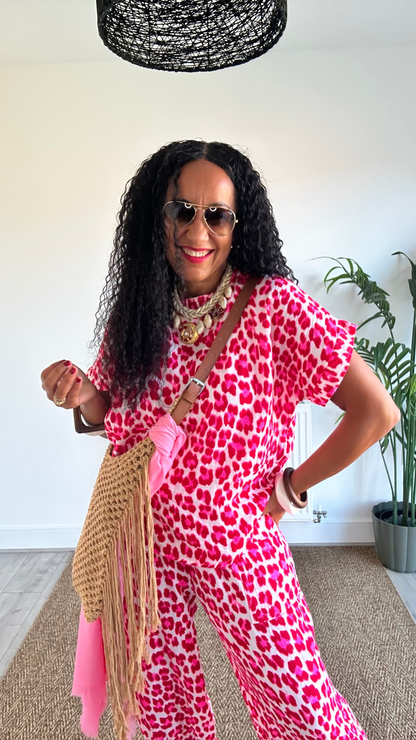 FRUITELLA LUXE LEOPARD T SHIRT RED & PINK LEOPARD *New