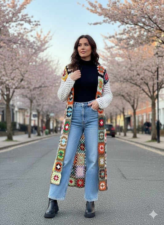 GLADIS HANDMADE CROCHET CARDIGAN *New