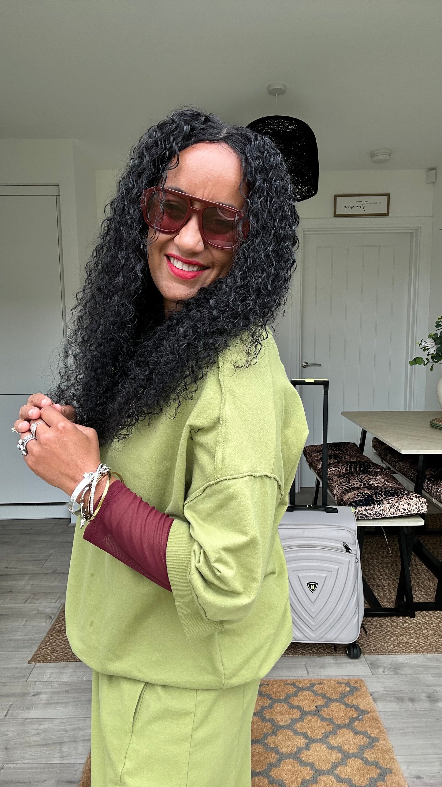 DEBORAH SWEAT TOP LIME GREEN *NEW