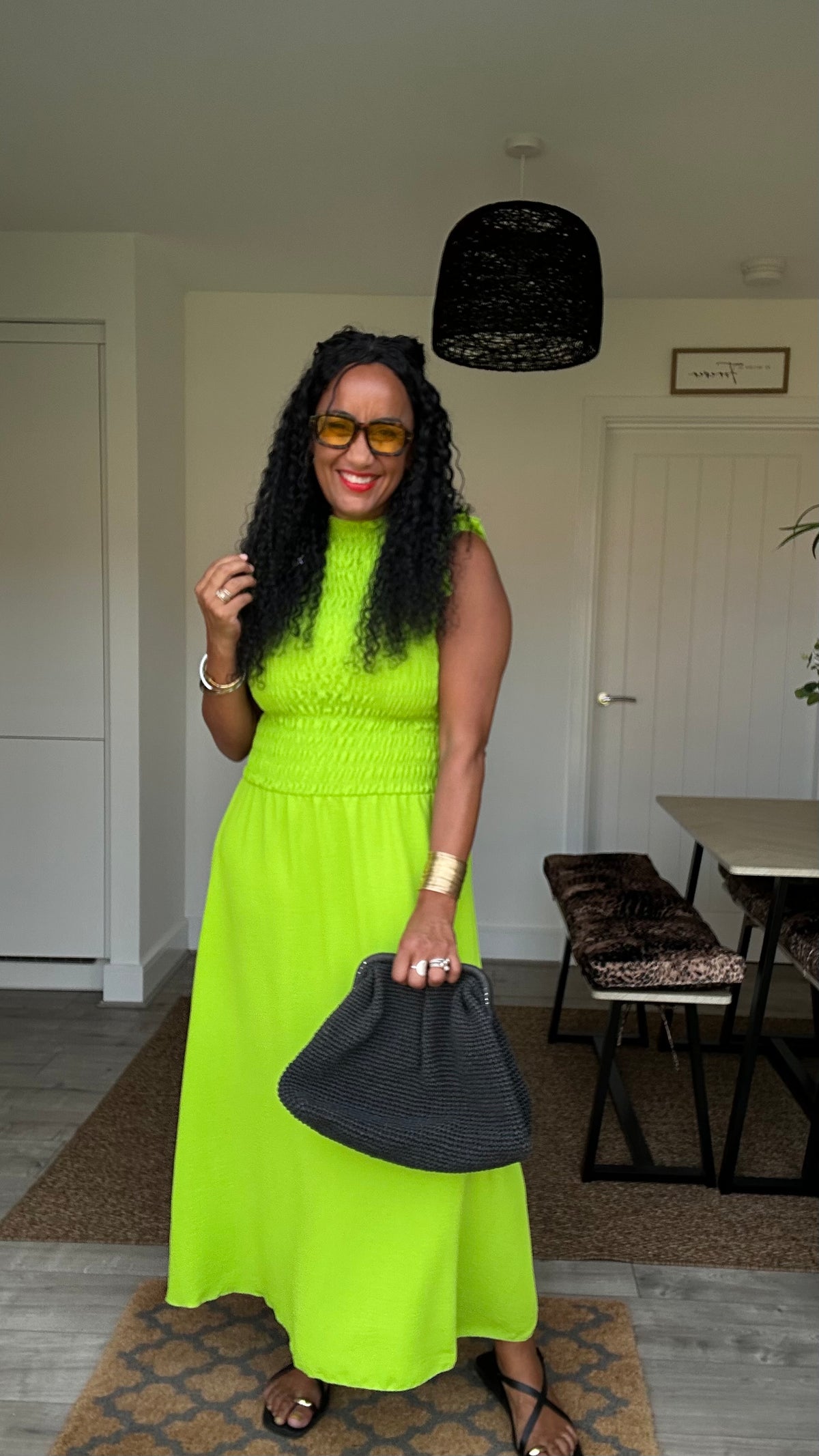 SALE SINITA SHEARED BODICE MAXI DRESS LIME 🍋‍🟩
