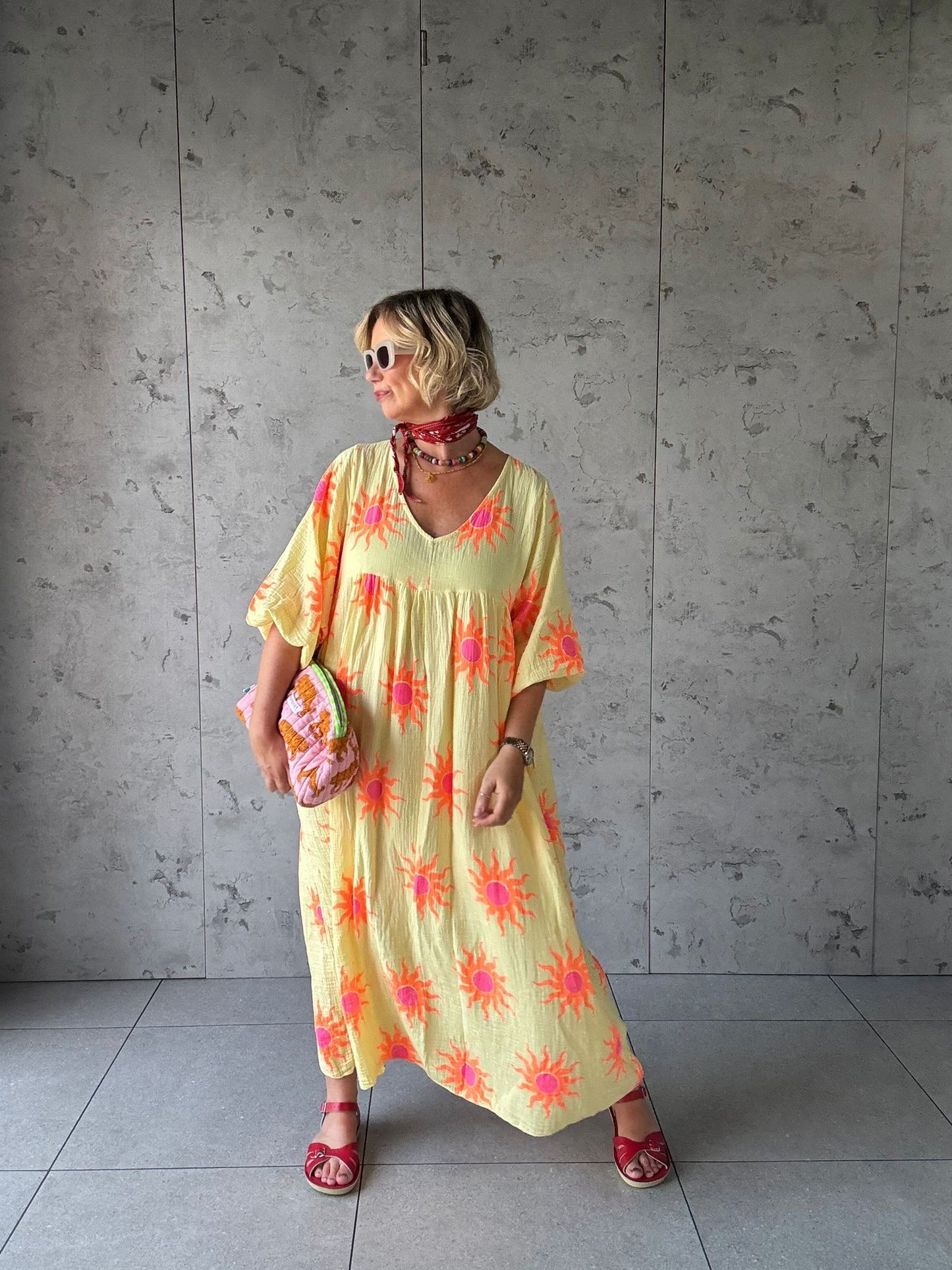 SUNBURST SMOCK DRESS LEMON / YELLOW  🍋 *New
