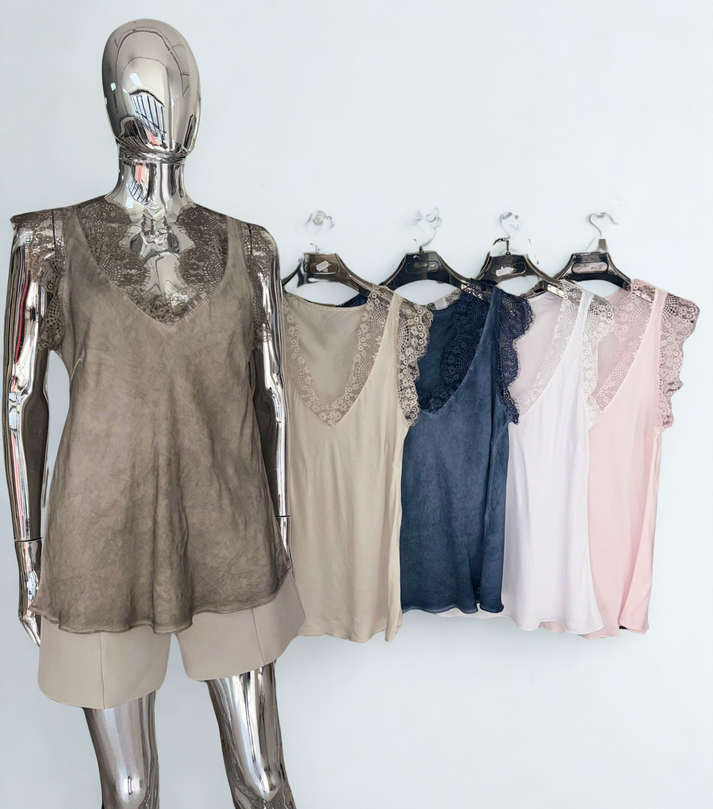 VINTAGE  LACE CAMISOLE TOP CHAMPAGNE EDNA  *New